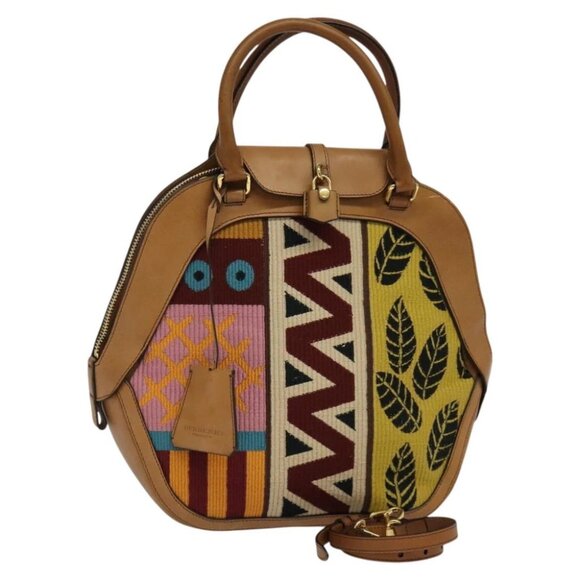 Burberry Handbags - BURBERRY Hand Bag Leather 2way Beige Auth 113749V